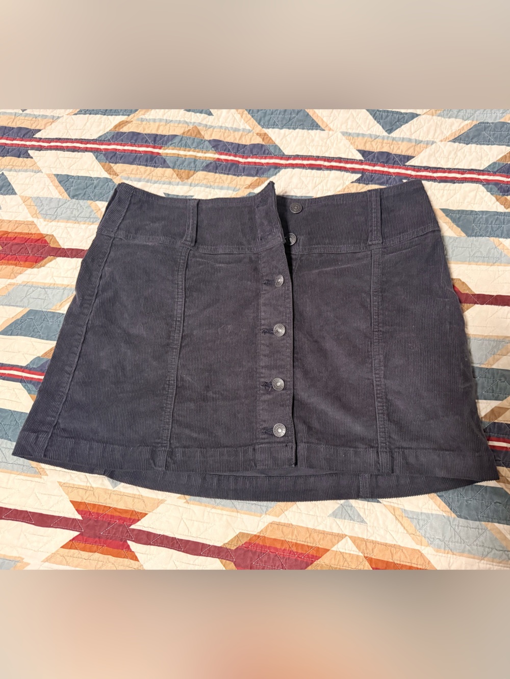 American Eagle  Corduroy Button-Front Mini Skirt in Dark Gray